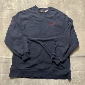 Reebok Classic Crewneck Sweatshirt Navy Blue Embroidered Logo Pullover 2000's Xl